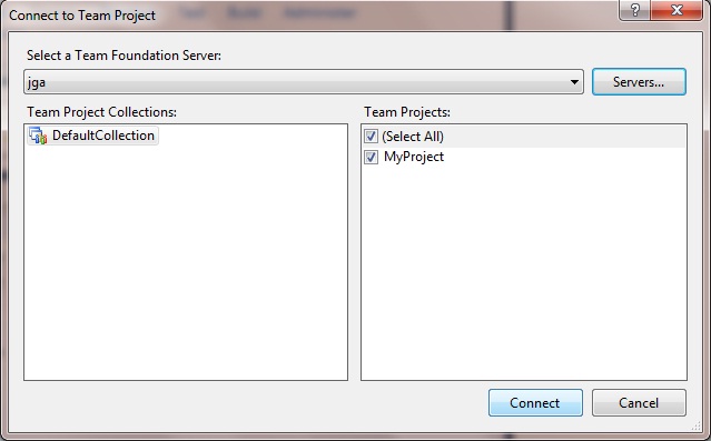 Figure 6 - Select Team Project Collection